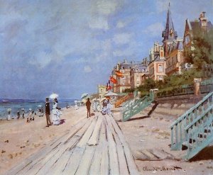 Claude Monet, Beach at Trouville, 1870, oil on canvas. Wadsworth Atheneum Museum of Art, Hartford, CT.